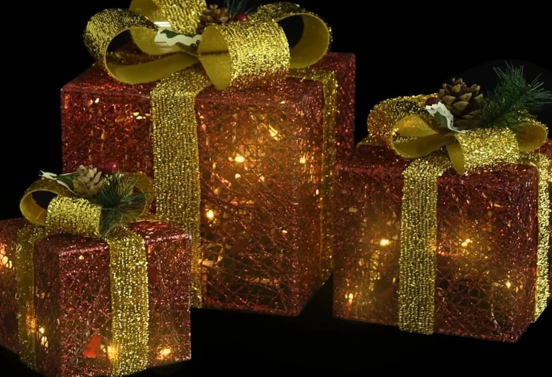 vidaXL Kerstdecoratie Geschenkdozen 3 St Binnen/Buiten Rood New