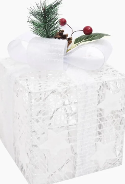 vidaXL Kerstdecoratie Geschenkdozen 3 St Binnen/Buiten Wit Sale