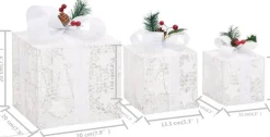 vidaXL Kerstdecoratie Geschenkdozen 3 St Binnen/Buiten Wit Sale