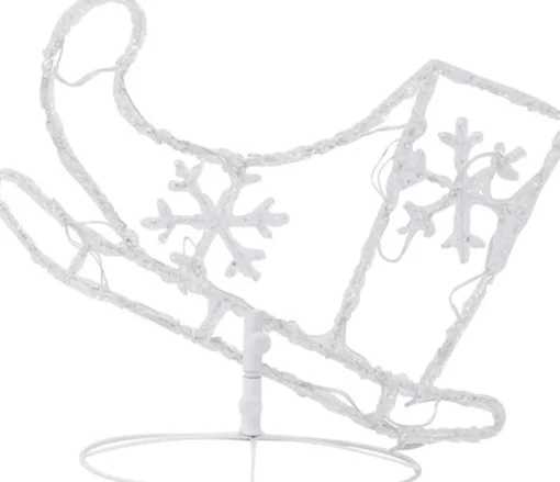 vidaXL Kerstdecoratie Rendieren En Slee 260X21X87 Cm Acryl Warmwit Shop