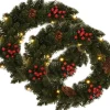 vidaXL Kerstkransen> Kerstkransen 2 St Met Decoratie 45 Cm Groen