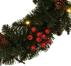 vidaXL Kerstkransen></noscript> Kerstkransen 2 St Met Decoratie 45 Cm Groen