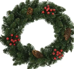 vidaXL Kerstkransen></noscript> Kerstkransen 2 St Met Decoratie 45 Cm Groen