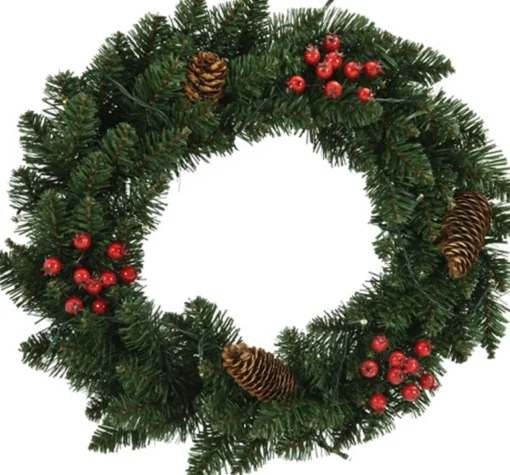 vidaXL Kerstkransen> Kerstkransen 2 St Met Decoratie 45 Cm Groen