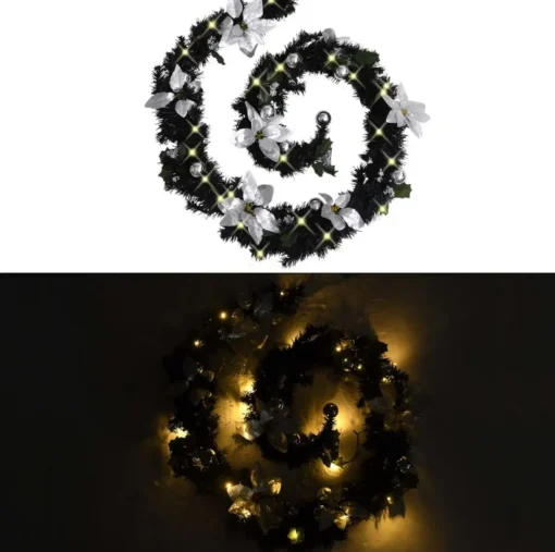 vidaXL Guirlandes> Kerstslinger Met Led-Lampjes 2.7 M Pvc Zwart
