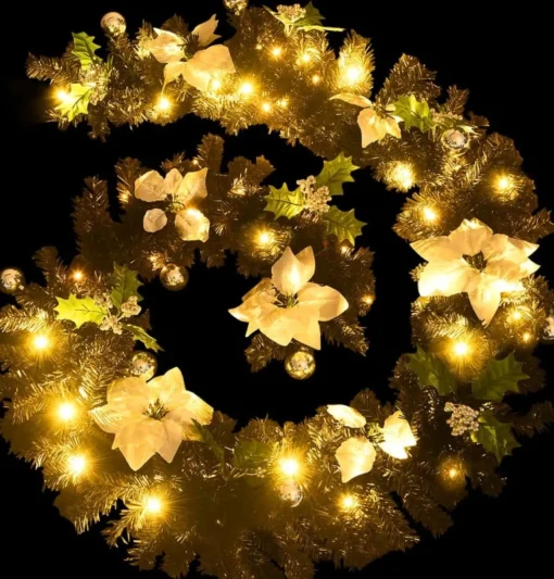 vidaXL Guirlandes> Kerstslinger Met Led-Lampjes 2.7 M Pvc Zwart