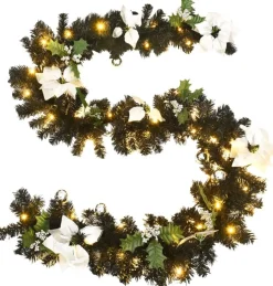 vidaXL Guirlandes></noscript> Kerstslinger Met Led-Lampjes 2.7 M Pvc Zwart