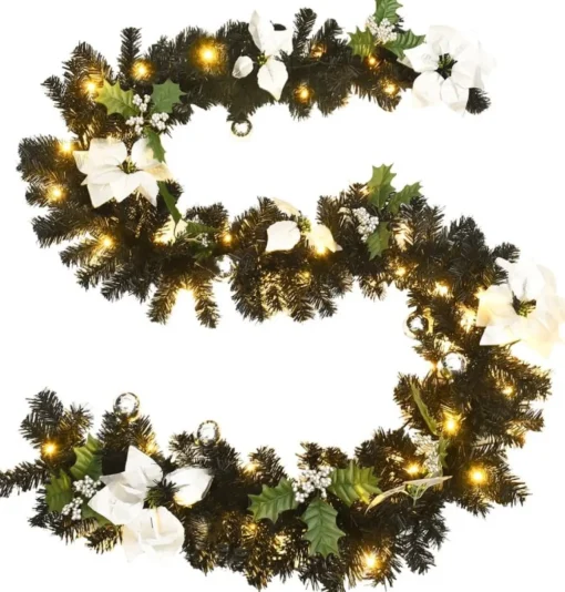 vidaXL Guirlandes> Kerstslinger Met Led-Lampjes 2.7 M Pvc Zwart