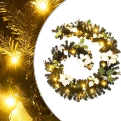 vidaXL Guirlandes></noscript> Kerstslinger Met Led-Lampjes 2.7 M Pvc Zwart
