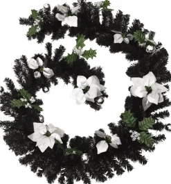 vidaXL Guirlandes></noscript> Kerstslinger Met Led-Lampjes 2.7 M Pvc Zwart