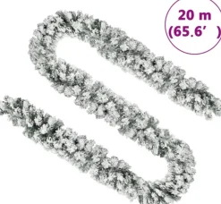 vidaXL Guirlandes></noscript> Kerstslinger Met Led's En Sneeuwvlokken 20 M Pvc Groen
