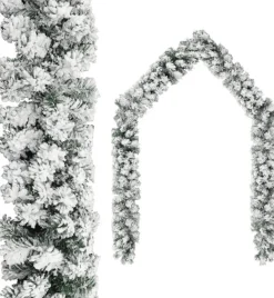vidaXL Guirlandes></noscript> Kerstslinger Met Led's En Sneeuwvlokken 20 M Pvc Groen