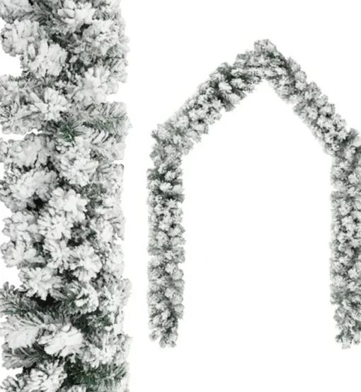 vidaXL Guirlandes> Kerstslinger Met Led's En Sneeuwvlokken 20 M Pvc Groen