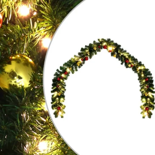 vidaXL Guirlandes> Kerstslinger Versierd Met Kerstballen En Led-Lampjes 5 M