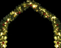 vidaXL Guirlandes></noscript> Kerstslinger Versierd Met Kerstballen En Led-Lampjes 10 M