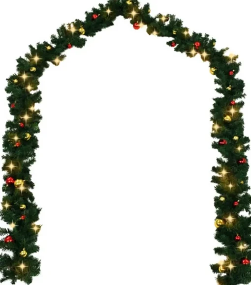 vidaXL Guirlandes> Kerstslinger Versierd Met Kerstballen En Led-Lampjes 10 M
