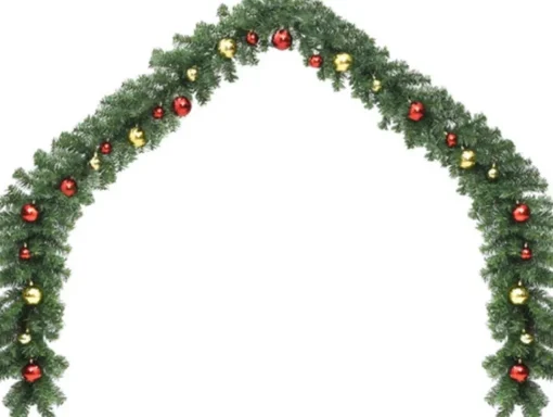vidaXL Guirlandes> Kerstslinger Versierd Met Kerstballen En Led-Lampjes 10 M