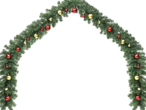 vidaXL Guirlandes> Kerstslinger Versierd Met Kerstballen 5 M