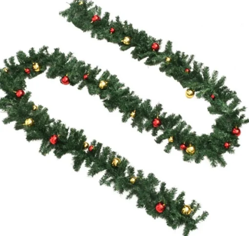 vidaXL Guirlandes> Kerstslinger Versierd Met Kerstballen 5 M