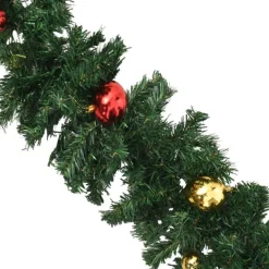 vidaXL Guirlandes></noscript> Kerstslinger Versierd Met Kerstballen 5 M