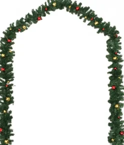 vidaXL Guirlandes></noscript> Kerstslinger Versierd Met Kerstballen 5 M