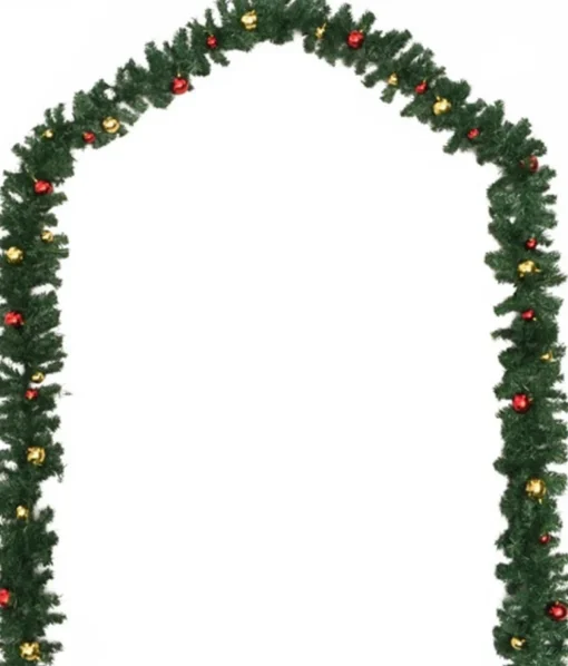vidaXL Guirlandes> Kerstslinger Versierd Met Kerstballen 5 M