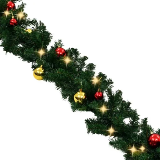 vidaXL Guirlandes> Kerstslinger Versierd Met Kerstballen En Led-Lampjes 20 M