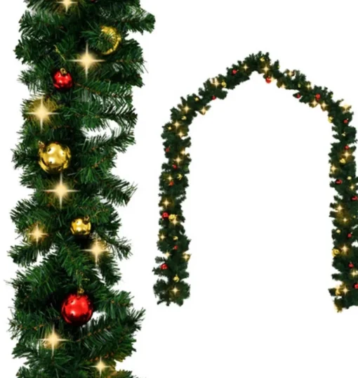 vidaXL Guirlandes> Kerstslinger Versierd Met Kerstballen En Led-Lampjes 20 M