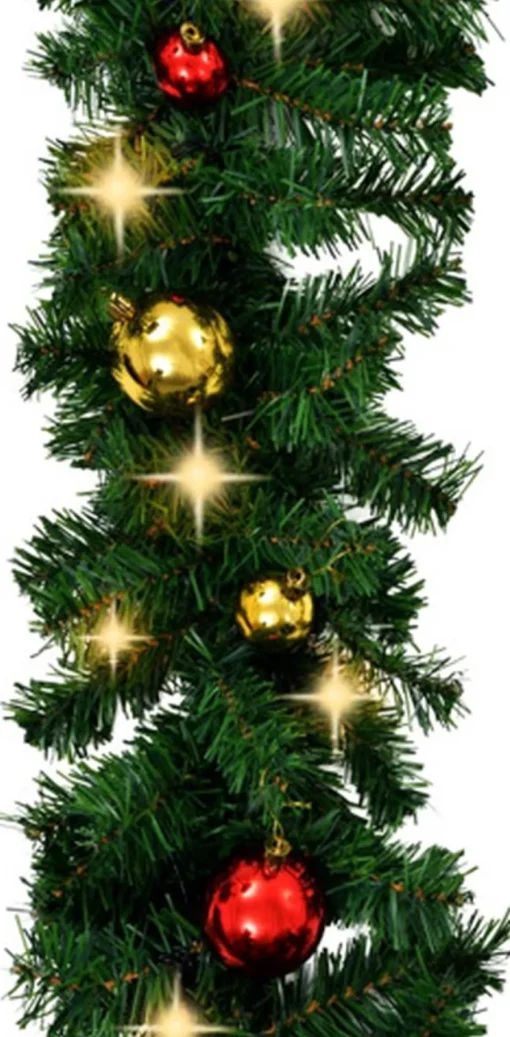 vidaXL Guirlandes> Kerstslinger Versierd Met Kerstballen En Led-Lampjes 20 M