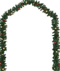 vidaXL Guirlandes></noscript> Kerstslinger Versierd Met Kerstballen 20 M