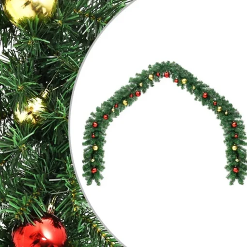 vidaXL Guirlandes> Kerstslinger Versierd Met Kerstballen 20 M