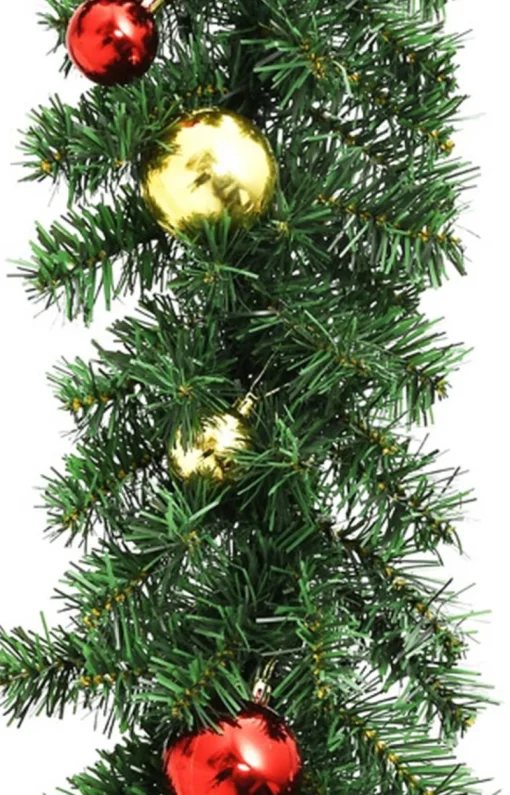 vidaXL Guirlandes> Kerstslinger Versierd Met Kerstballen 20 M