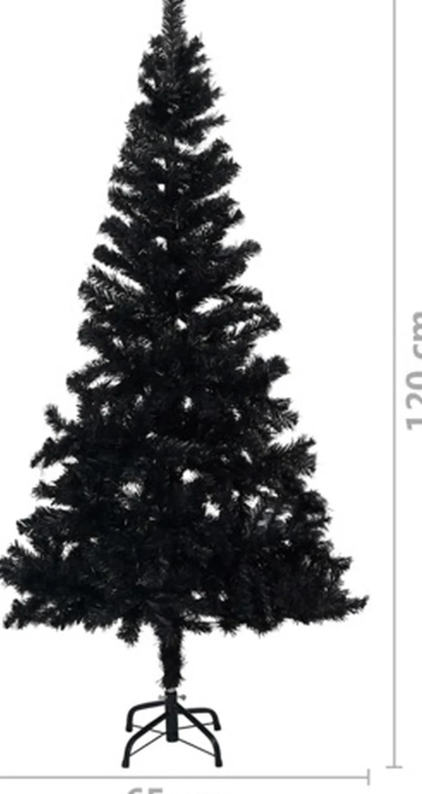 vidaXL Kunstkerstboom Met Standaard 120 Cm Pvc Zwart Cheap