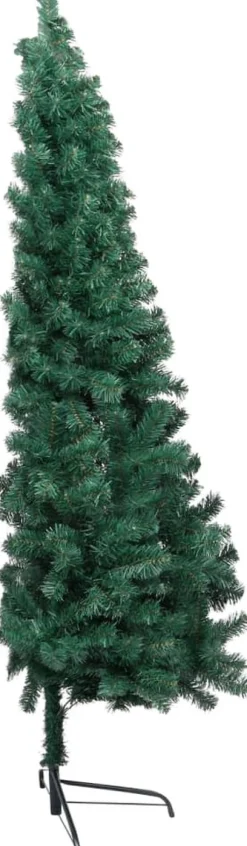 vidaXL Kunstkerstboom Met Standaard Half 150 Cm Pvc Groen Hot
