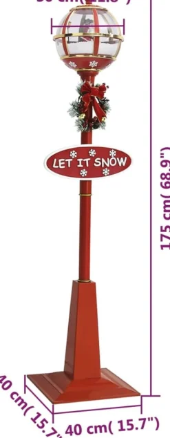 vidaXL Straatlantaarn Met Kerstman Led 175 Cm Best Sale