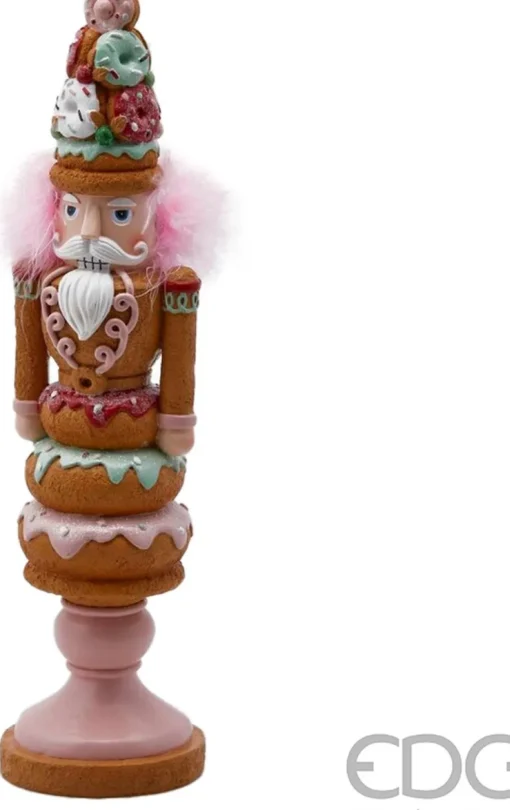 EDG - Enzo De Gasperi Kerstbeelden>Viv! Christmas Kerstbeeld - Kerst Notenkraker Donuts - Pastel - Roze Groen - 37Cm