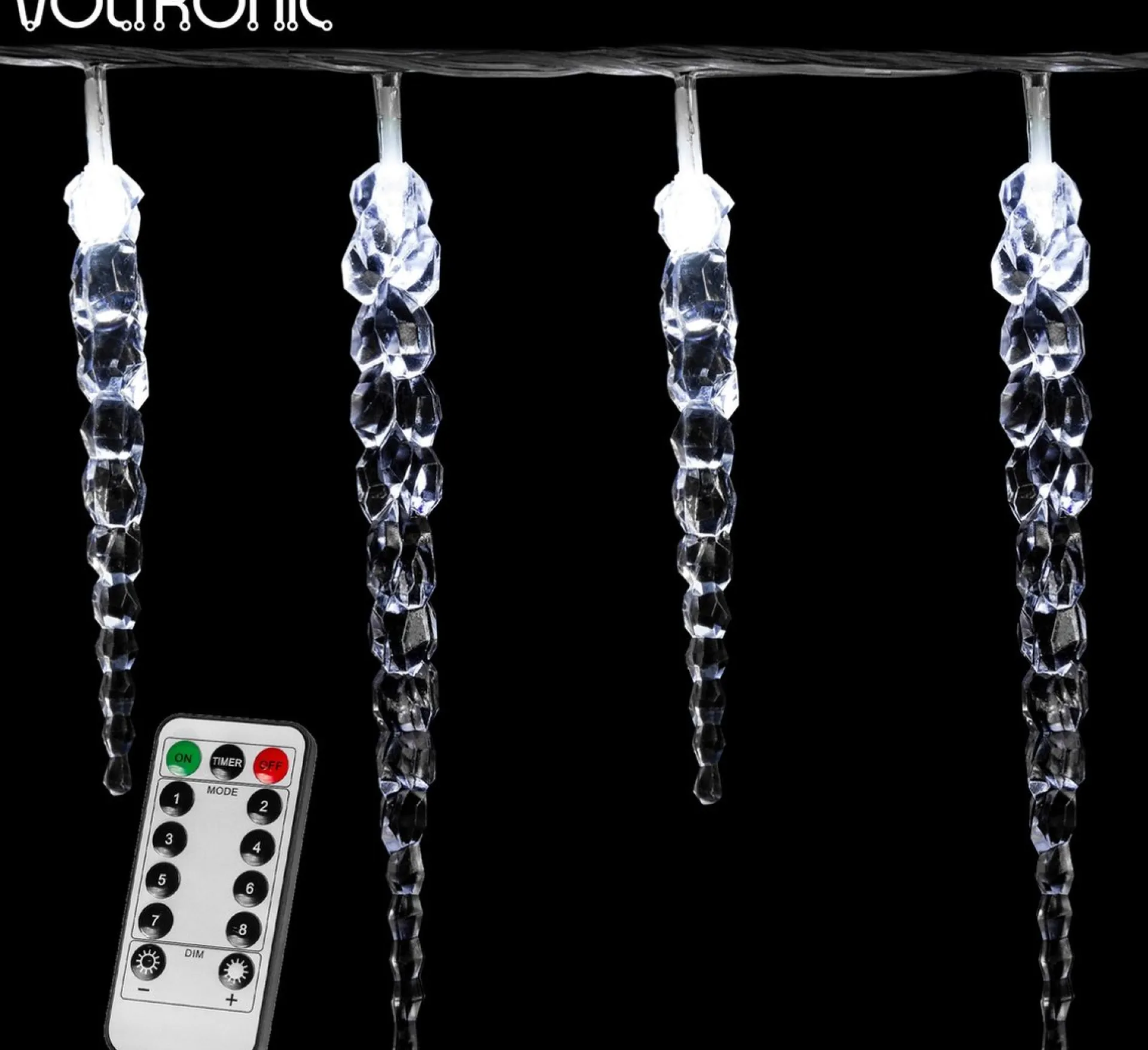 VOTRONIC Voltronic Kerstverlichting - Led Ijspegel Kerstlampjes - Met Timer & Afstandsbediening - Kerstverlichting Binnen - Kerstverlichting Buiten - Feestverlichting - Feest - Kerst - 40 Ijspegels - 5.5 Meter Verlichting + 5 M Kabel Clearance