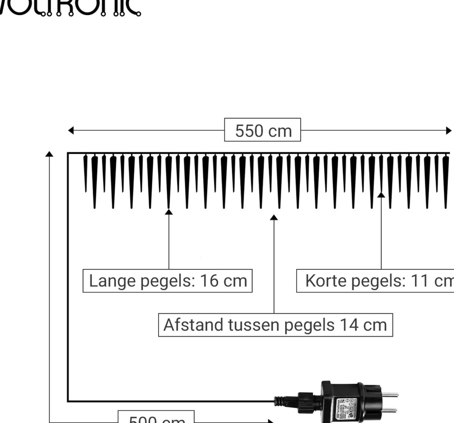 VOTRONIC Voltronic Kerstverlichting - Led Ijspegel Kerstlampjes - Met Timer & Afstandsbediening - Kerstverlichting Binnen - Kerstverlichting Buiten - Feestverlichting - Feest - Kerst - 40 Ijspegels - 5.5 Meter Verlichting + 5 M Kabel Clearance