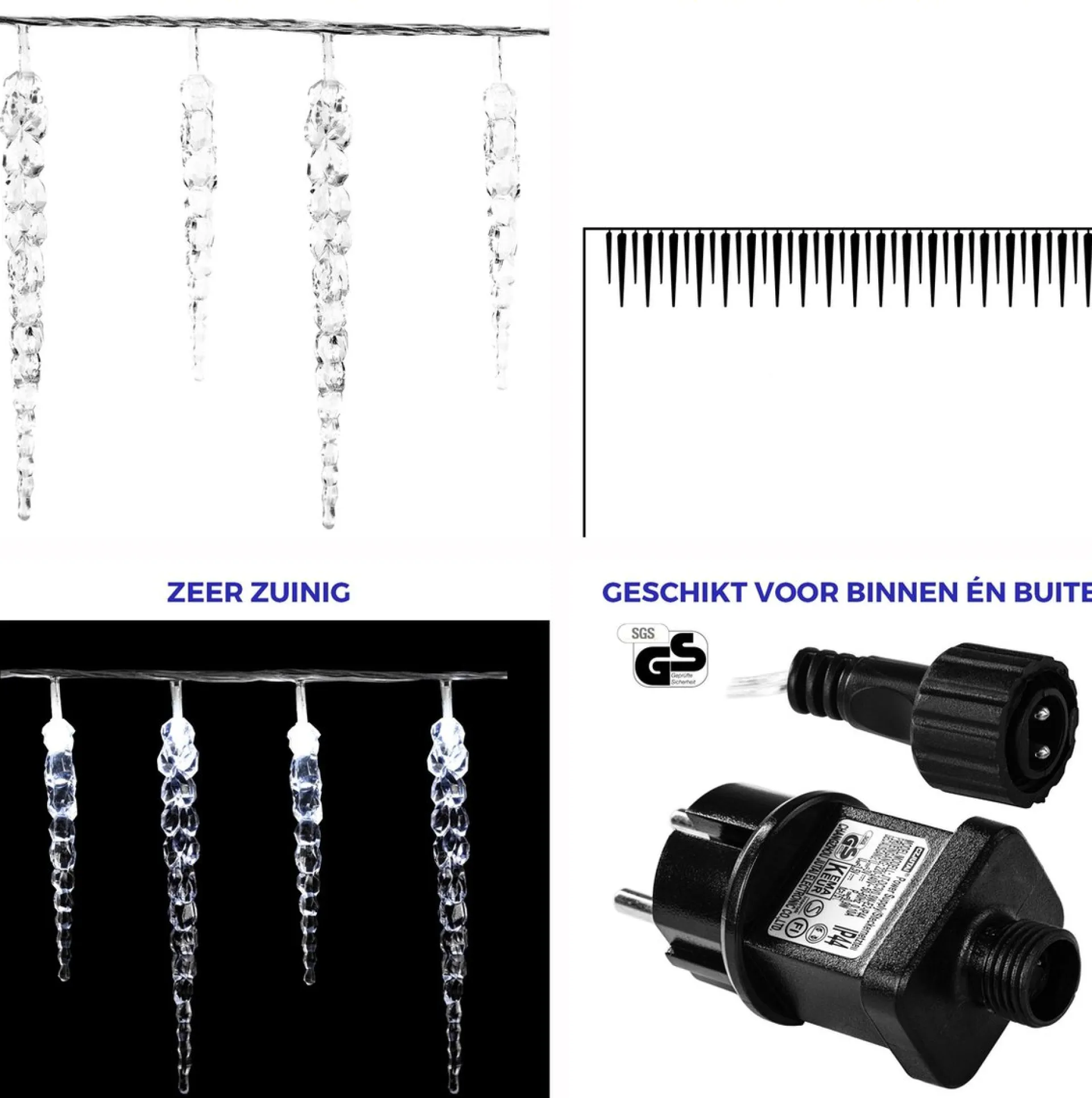 VOTRONIC Voltronic Kerstverlichting - Led Ijspegel Verlichting - Kerstverlichting Ijspegel Buiten - 40 Ijspegels - 10.5 Meter Kabel - Wit Outlet