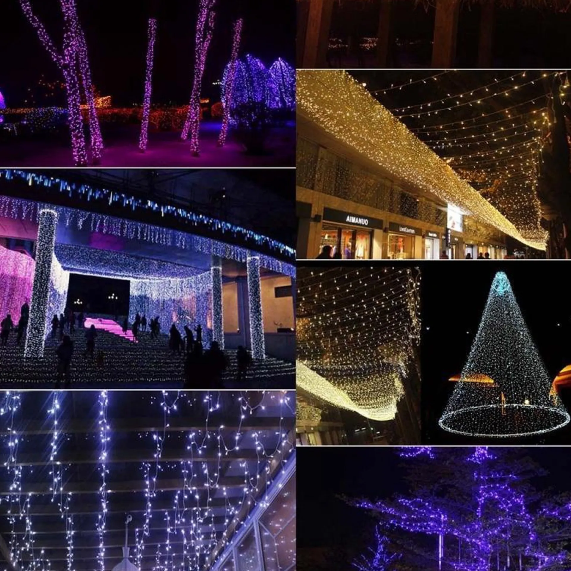 Merkloos Waterdichte String Licht Lengte: 10M 100 Led Light Met Controller Knipperen / Vervagen / Jagen Effect Ac 220V Eu Plug(Blue Light) Outlet