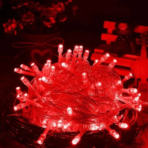 Merkloos Waterproof String Light, Lengte: 10 M, 100 Led Light Met Controller, Knipperend / Fading / Chasing Effect, Ac 220V, Eu Plug (Rood Licht) Best