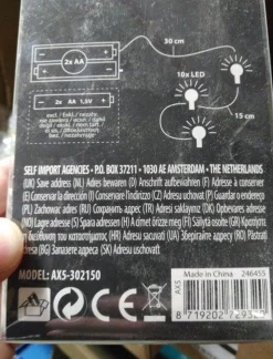 Merkloos Witte Kerstverlichting - 9 Led Kerstballen - Lichtsnoer - 170 Cm Sale