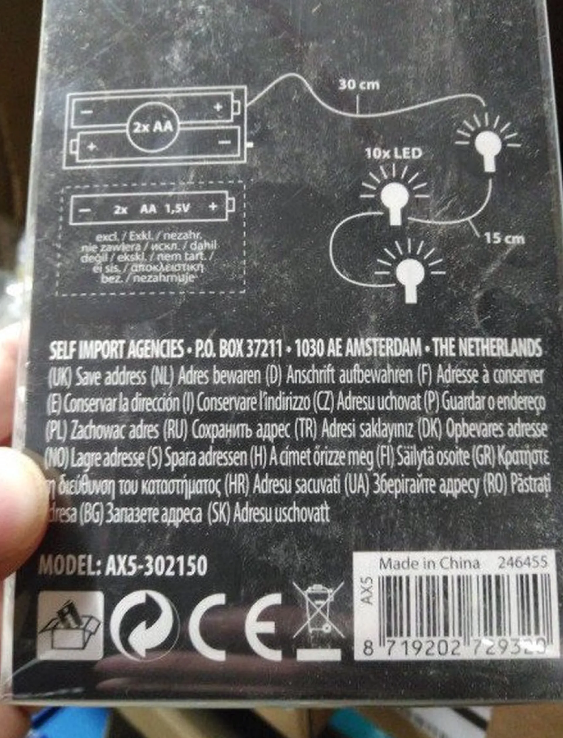 Merkloos Witte Kerstverlichting - 9 Led Kerstballen - Lichtsnoer - 170 Cm Sale