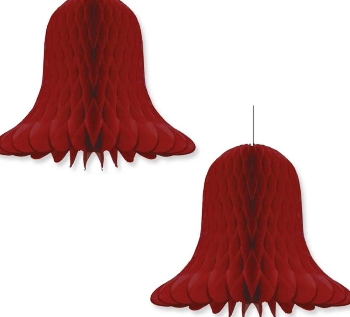 Bellatio Decorations Kersthanger>2X Bordeaux Rode Decoratie Klokken/Kerstklokken Lampionnen 30 Cm - Feestversiering/Kerstversiering