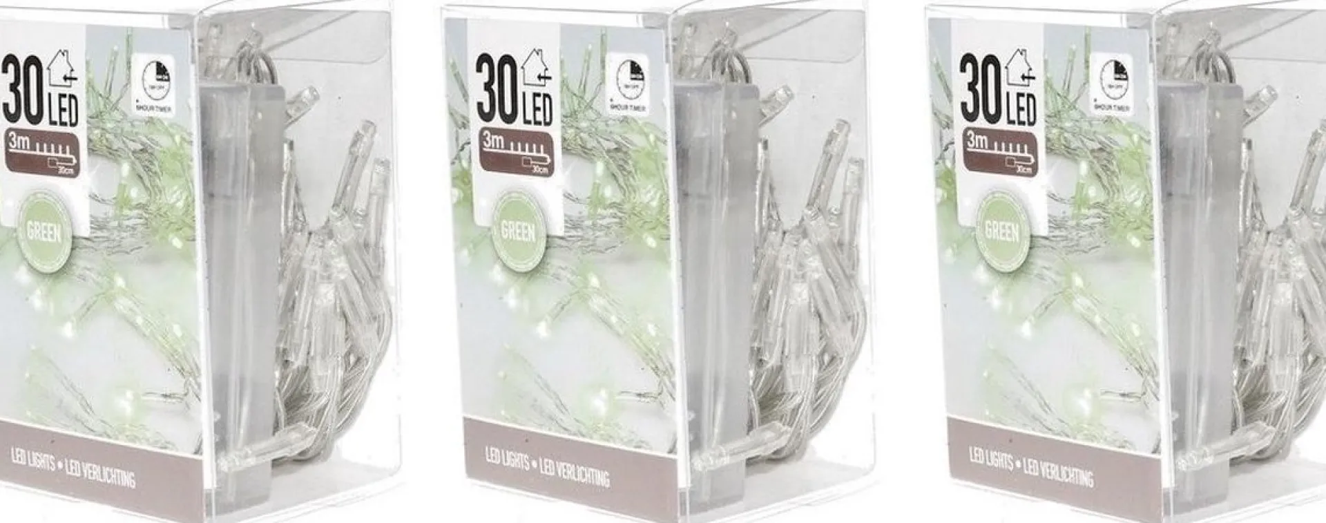 Merkloos 3X Clusterverlichting Op Batterijen Groen 3 Meter Shop
