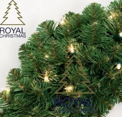 KJ Kunstkerstbomen Kerstkransen></noscript>5X Dakota Kerstkrans - Met 300 Takken - 100 Led Lampjes - O 90 Cm