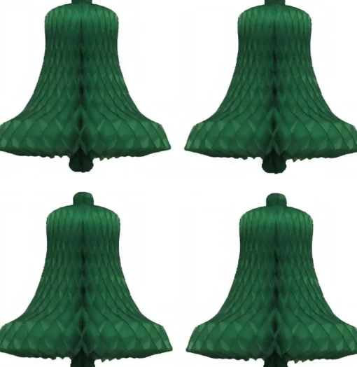 Bellatio Decorations Kersthanger>8X Decoratie Kerst Versiering Kerstklokjes Groen 16 Cm - Kerstversiering / Boomversiering Kerstklokken