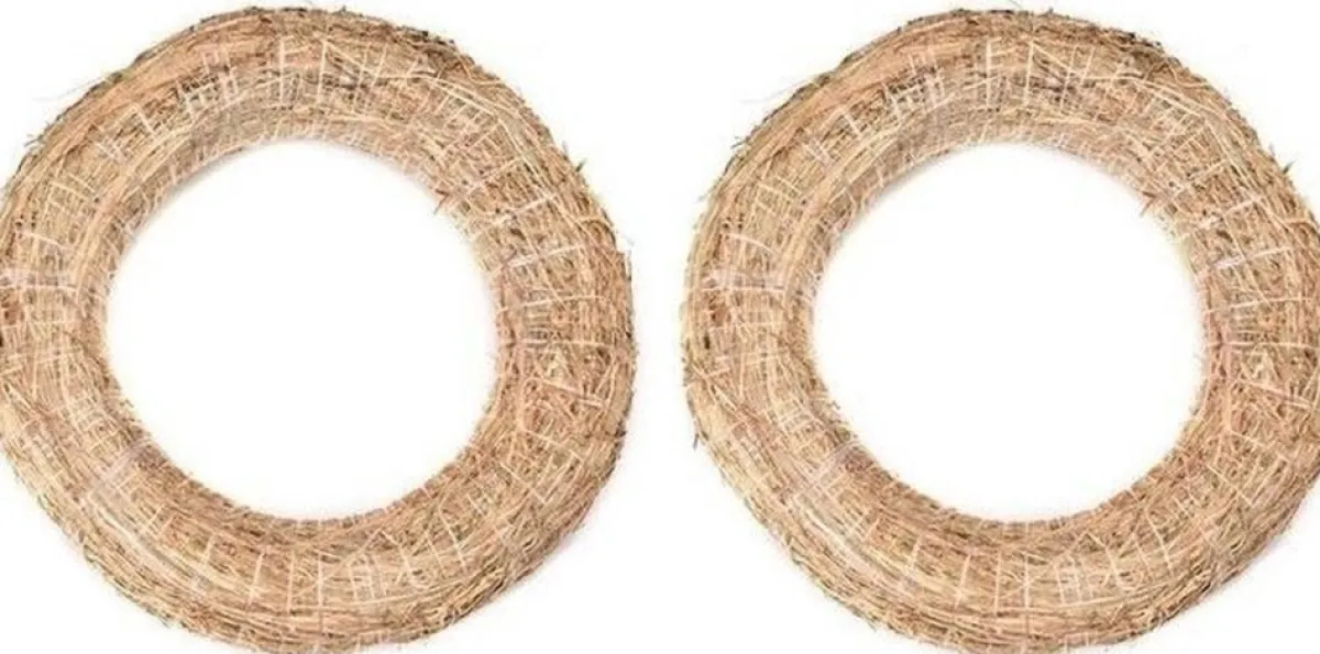 Merkloos Kerstkransen>2X Decoratie Krans Van Stro 35 Cm - Diy Kransen Maken - Kerst Deurkrans - Herfststukje Maken