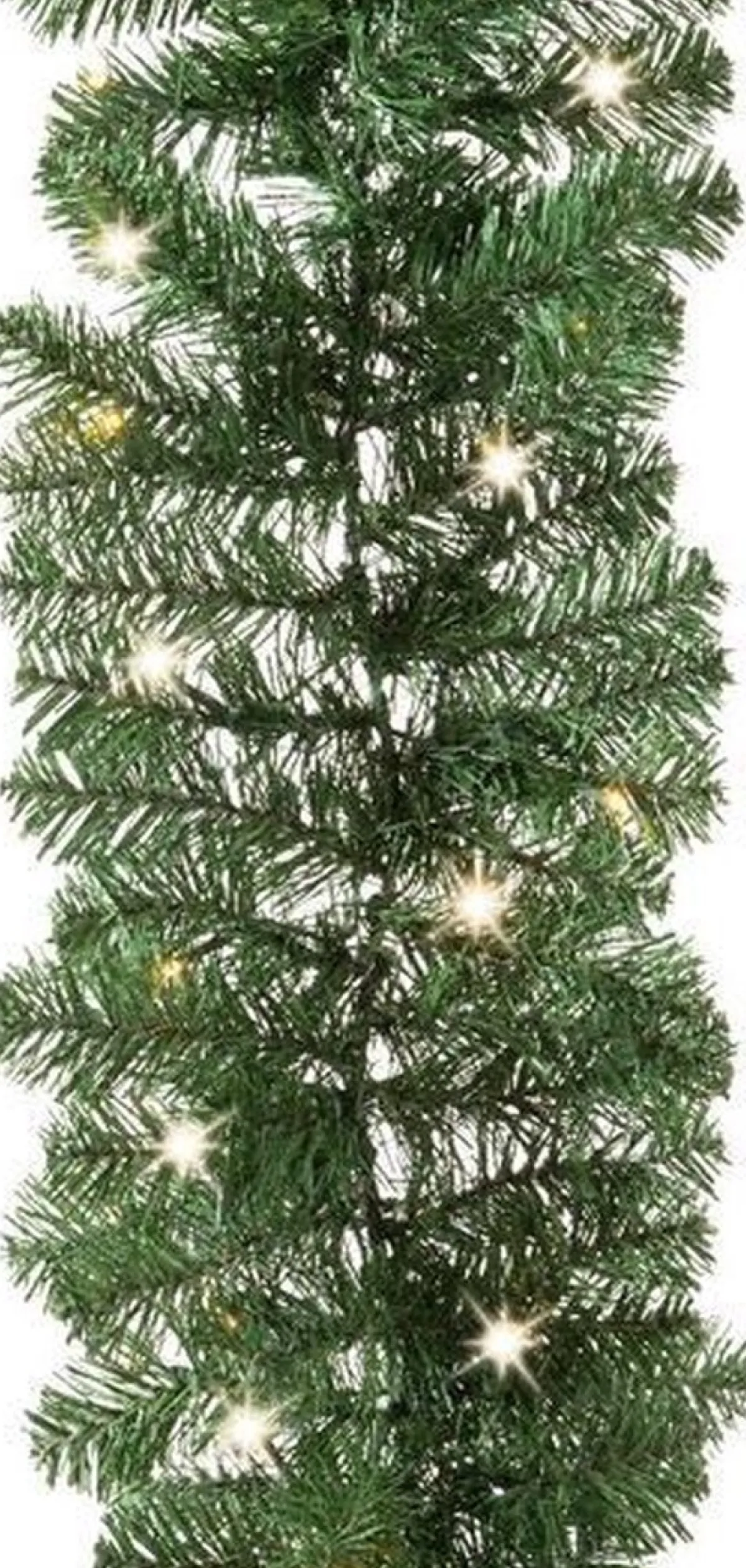 Merkloos Guirlandes>1X Dennenslingers / Dennen Guirlandes Groen Met Verlichting En Timer 270 Cm - Kerstslingers / Dennen Slingers