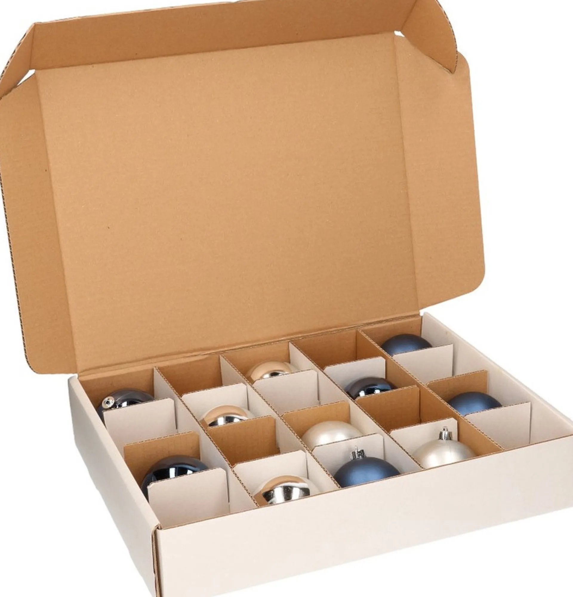 Bellatio Decorations 2X Kerstballen Opbergen Opbergboxen Voor Kerstballen Van 8 Cm - Opbergdozen/Sorteerdozen - Met 20X 8 Cm Vakken - 2 Stuks Discount